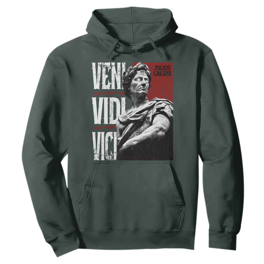 Julius Caesar Hoodie Veni Vidi Vici Latin Roman History TS09 Dark Forest Green Print Your Wear