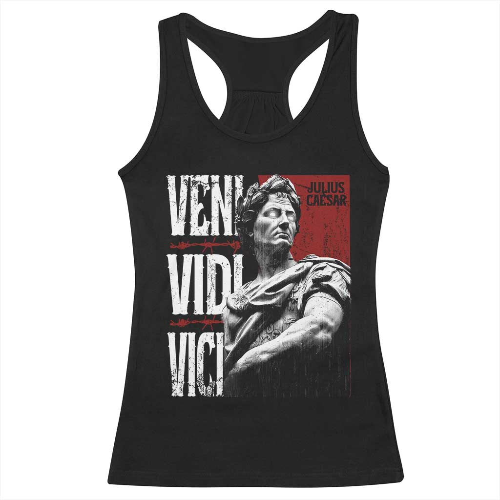 Julius Caesar Racerback Tank Top Veni Vidi Vici Latin Roman History TS09 Black Print Your Wear