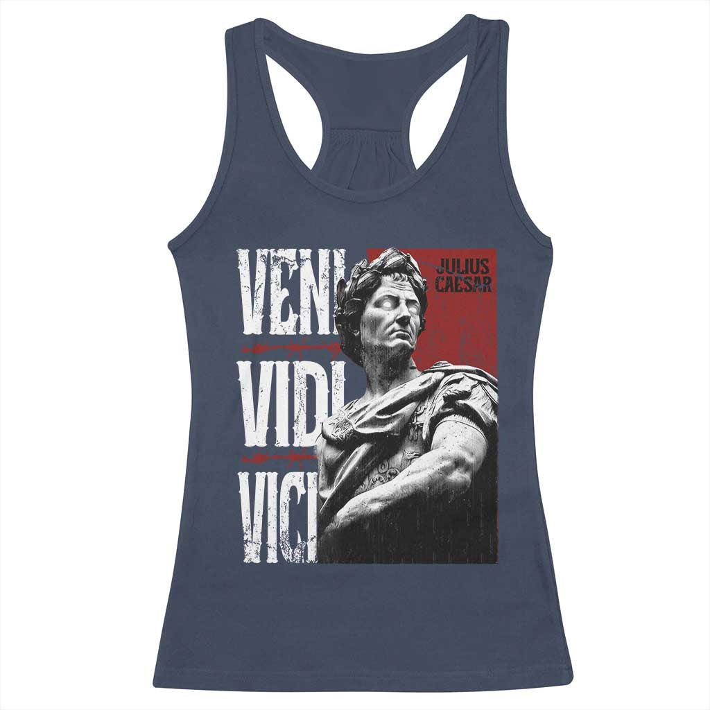 Julius Caesar Racerback Tank Top Veni Vidi Vici Latin Roman History TS09 Navy Print Your Wear