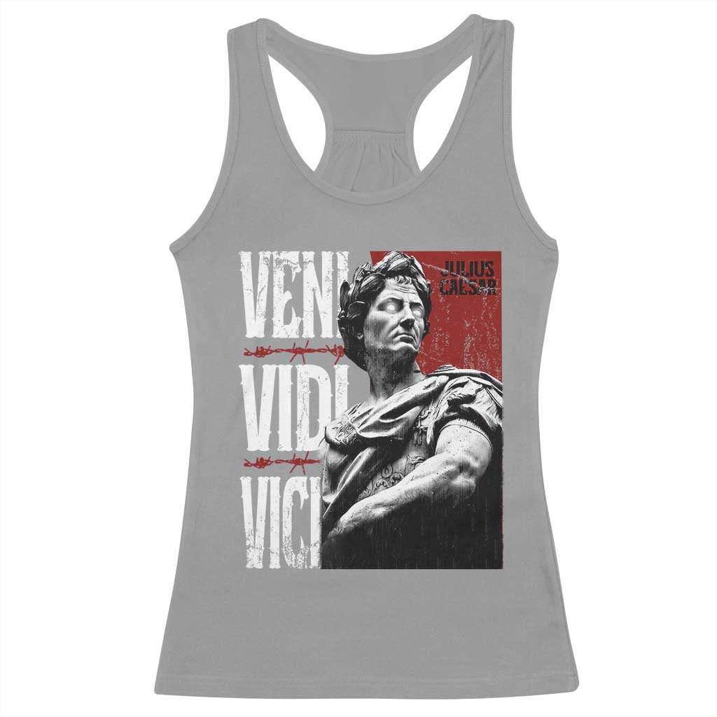 Julius Caesar Racerback Tank Top Veni Vidi Vici Latin Roman History TS09 Sport Gray Print Your Wear