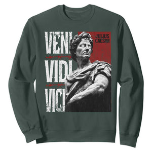 Julius Caesar Sweatshirt Veni Vidi Vici Latin Roman History TS09 Dark Forest Green Print Your Wear