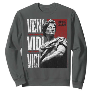 Julius Caesar Sweatshirt Veni Vidi Vici Latin Roman History TS09 Dark Heather Print Your Wear