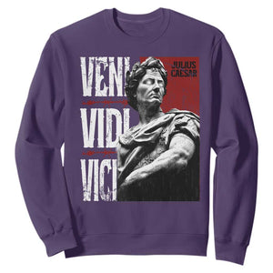 Julius Caesar Sweatshirt Veni Vidi Vici Latin Roman History TS09 Purple Print Your Wear