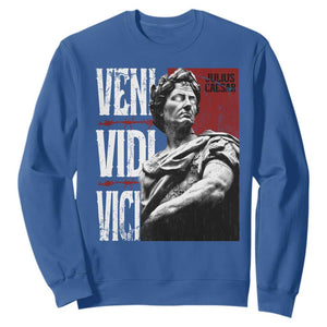 Julius Caesar Sweatshirt Veni Vidi Vici Latin Roman History TS09 Royal Blue Print Your Wear
