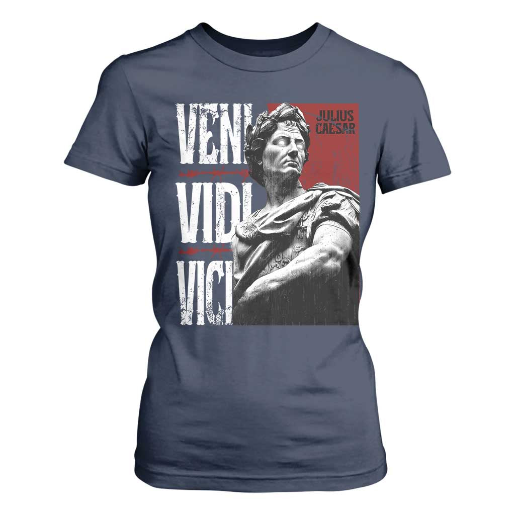 Julius Caesar T Shirt For Women Veni Vidi Vici Latin Roman History TS09 Navy Print Your Wear