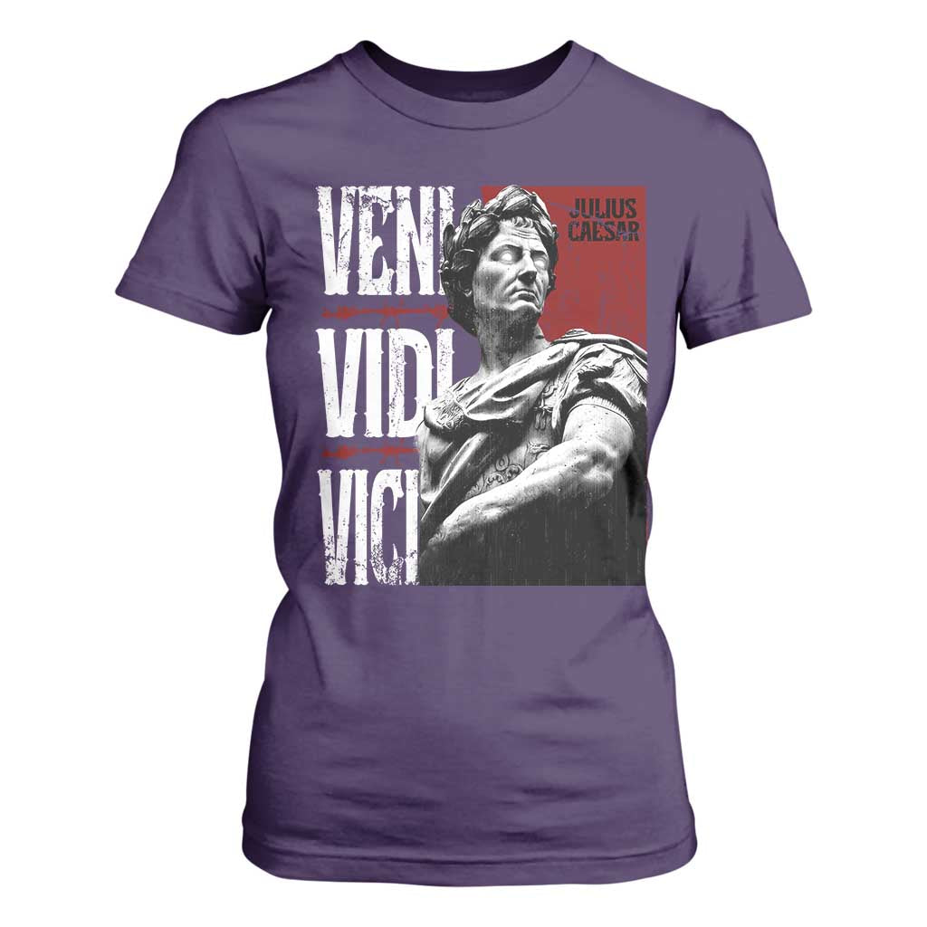 Julius Caesar T Shirt For Women Veni Vidi Vici Latin Roman History TS09 Purple Print Your Wear
