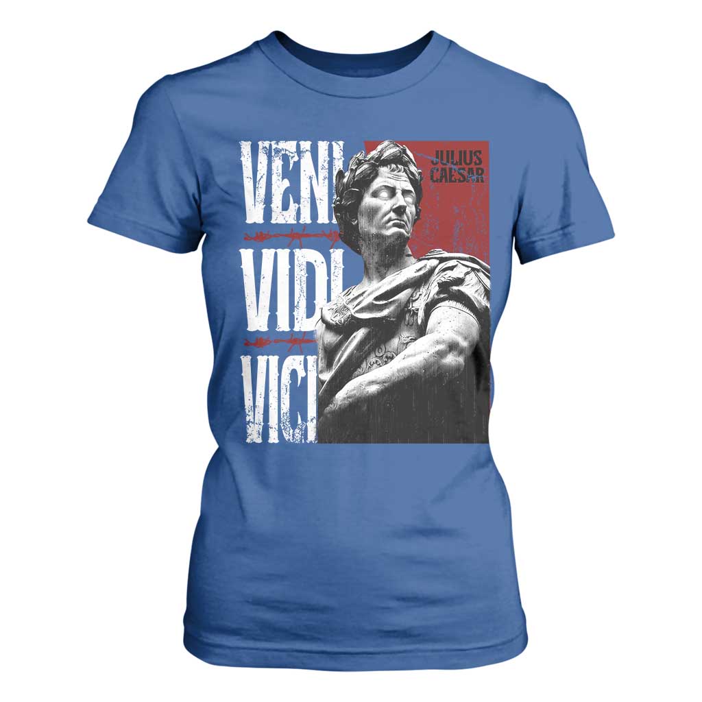 Julius Caesar T Shirt For Women Veni Vidi Vici Latin Roman History TS09 Royal Blue Print Your Wear