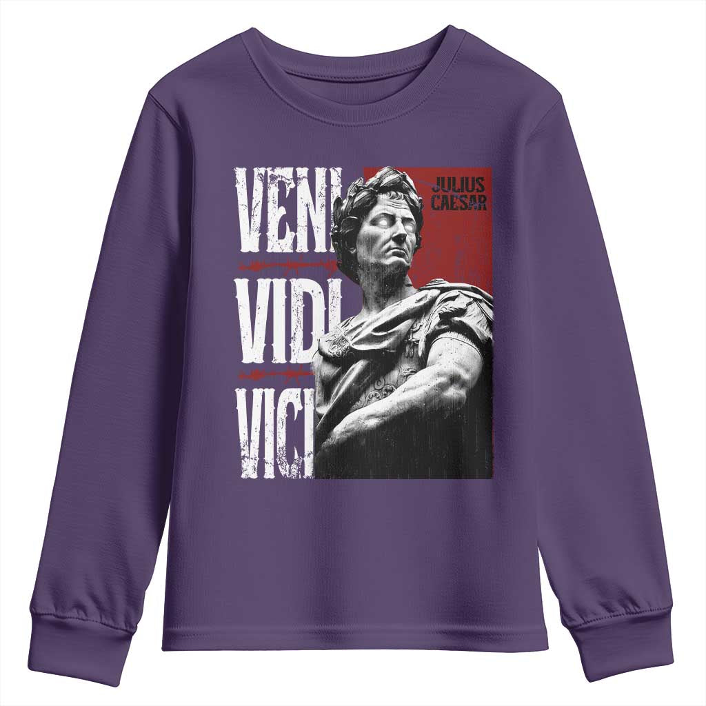 Julius Caesar Youth Sweatshirt Veni Vidi Vici Latin Roman History TS09 Purple Print Your Wear