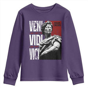Julius Caesar Youth Sweatshirt Veni Vidi Vici Latin Roman History TS09 Purple Print Your Wear