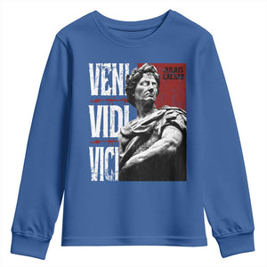 Julius Caesar Youth Sweatshirt Veni Vidi Vici Latin Roman History TS09 Royal Blue Print Your Wear