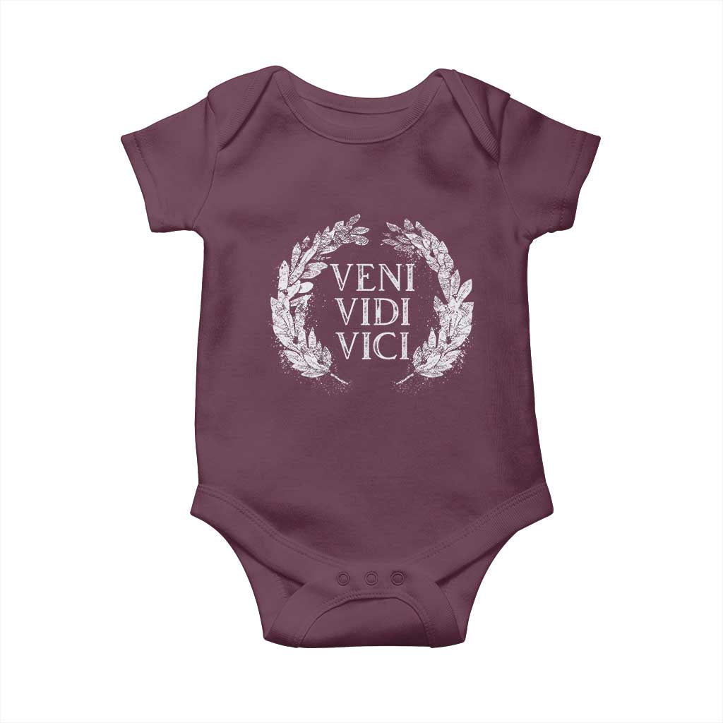 Julius Caesar Veni Vidi Vici Baby Onesie Latin Roman History TS09 Maroon Print Your Wear