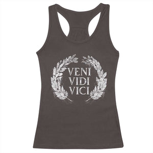 Julius Caesar Veni Vidi Vici Racerback Tank Top Latin Roman History TS09 Dark Chocolate Print Your Wear