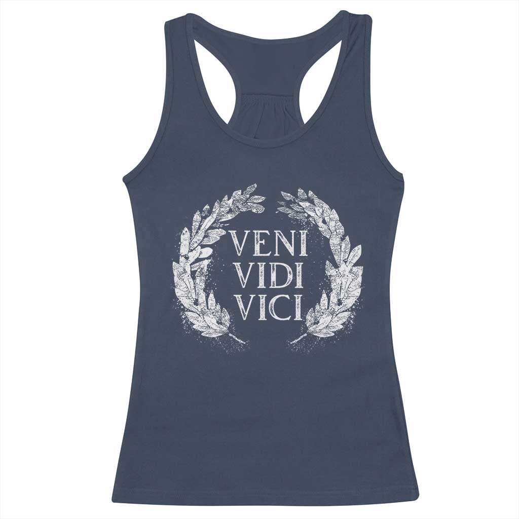 Julius Caesar Veni Vidi Vici Racerback Tank Top Latin Roman History TS09 Navy Print Your Wear