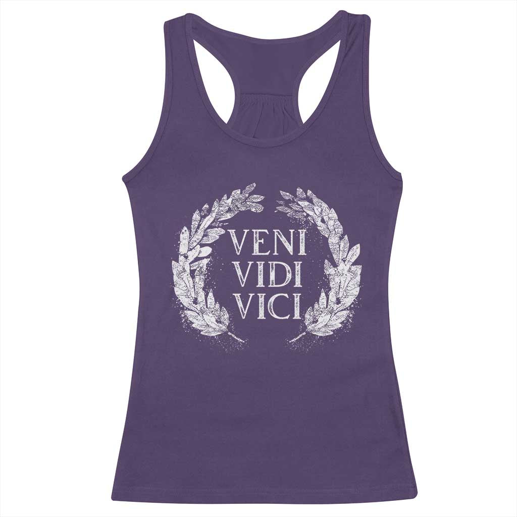 Julius Caesar Veni Vidi Vici Racerback Tank Top Latin Roman History TS09 Purple Print Your Wear