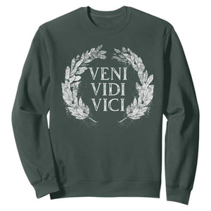 Julius Caesar Veni Vidi Vici Sweatshirt Latin Roman History TS09 Dark Forest Green Print Your Wear