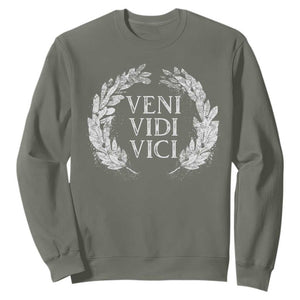 Julius Caesar Veni Vidi Vici Sweatshirt Latin Roman History TS09 Military Green Print Your Wear