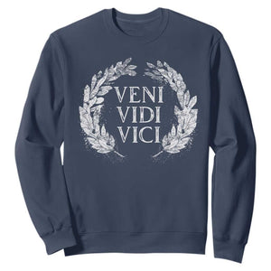 Julius Caesar Veni Vidi Vici Sweatshirt Latin Roman History TS09 Navy Print Your Wear