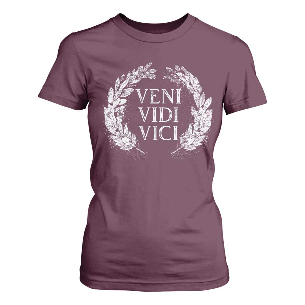 Julius Caesar Veni Vidi Vici T Shirt For Women Latin Roman History TS09 Maroon Print Your Wear