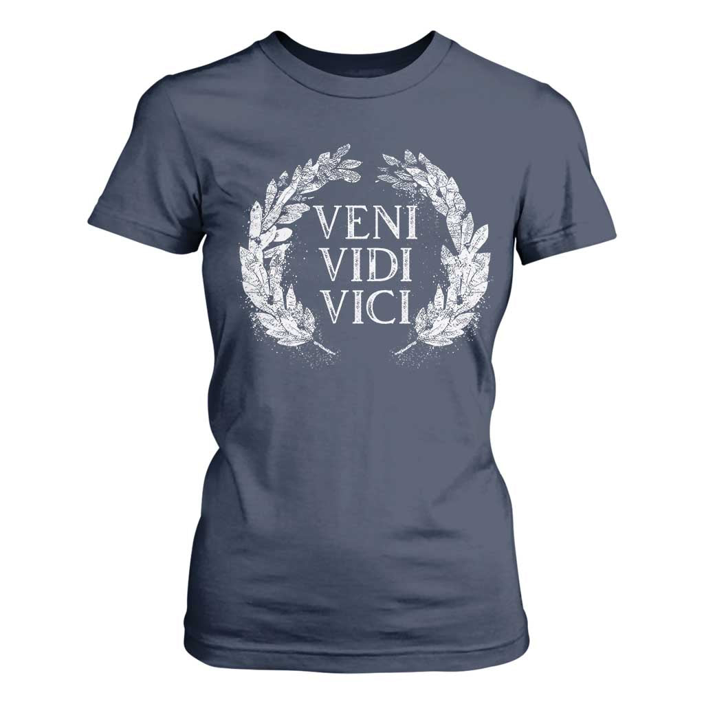 Julius Caesar Veni Vidi Vici T Shirt For Women Latin Roman History TS09 Navy Print Your Wear