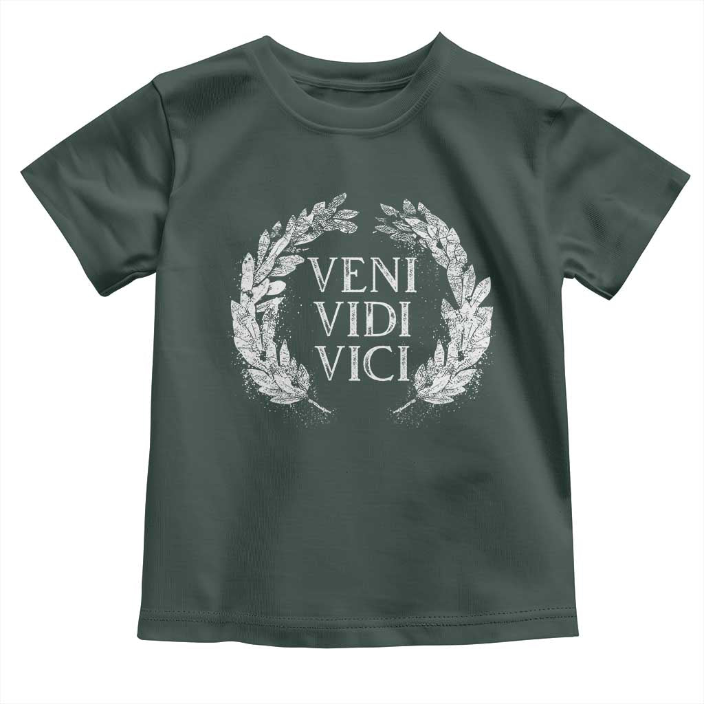 Julius Caesar Veni Vidi Vici Toddler T Shirt Latin Roman History TS09 Dark Forest Green Print Your Wear