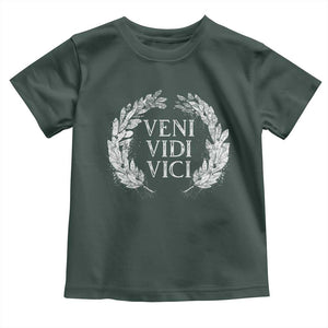 Julius Caesar Veni Vidi Vici Toddler T Shirt Latin Roman History TS09 Dark Forest Green Print Your Wear