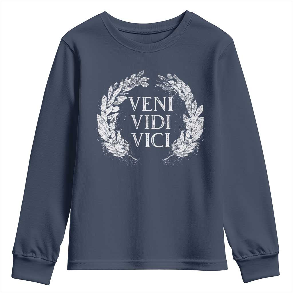 Julius Caesar Veni Vidi Vici Youth Sweatshirt Latin Roman History TS09 Navy Print Your Wear