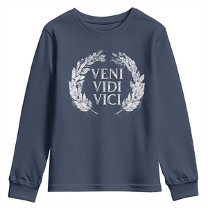 Julius Caesar Veni Vidi Vici Youth Sweatshirt Latin Roman History TS09 Navy Print Your Wear