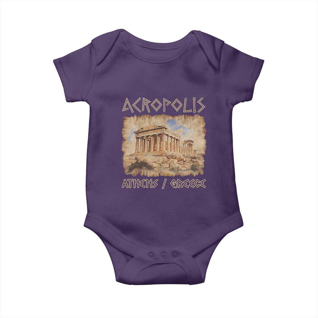 Acropolis Athens Greece Souvenir Greek Parthenon Baby Onesie TS09 Purple Print Your Wear