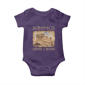 Acropolis Athens Greece Souvenir Greek Parthenon Baby Onesie TS09 Purple Print Your Wear