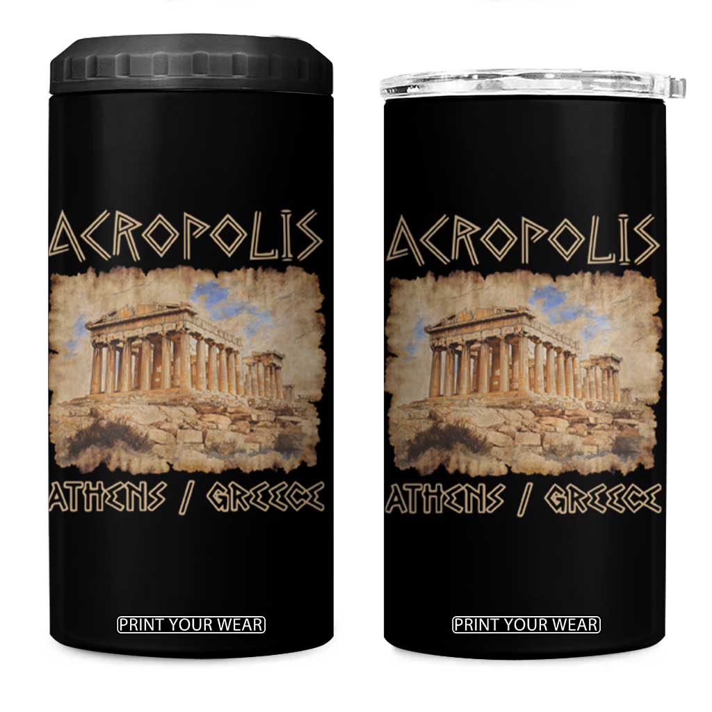 Acropolis Athens Greece Souvenir Greek Parthenon 4 in 1 Can Cooler Tumbler TS09 One Size: 16 oz Black Print Your Wear