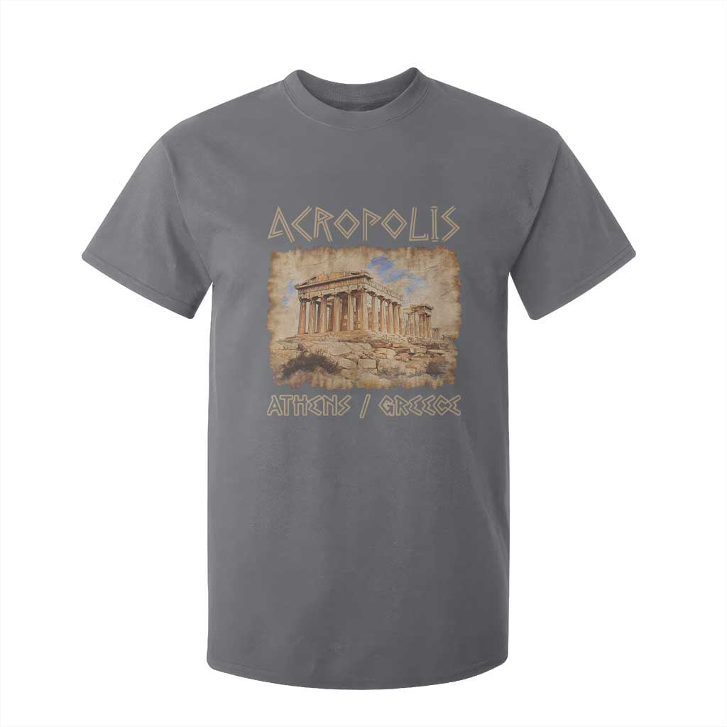 Acropolis Athens Greece Souvenir Greek Parthenon T Shirt For Kid TS09 Charcoal Print Your Wear