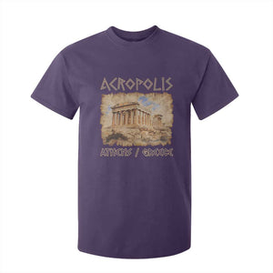 Acropolis Athens Greece Souvenir T Shirt For Kid - Greek Parthenon Youth Heritage Tee TS09 Purple Print Your Wear
