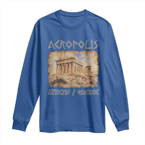 Acropolis Athens Greece Souvenir Greek Parthenon Long Sleeve Shirt TS09 Royal Blue Print Your Wear