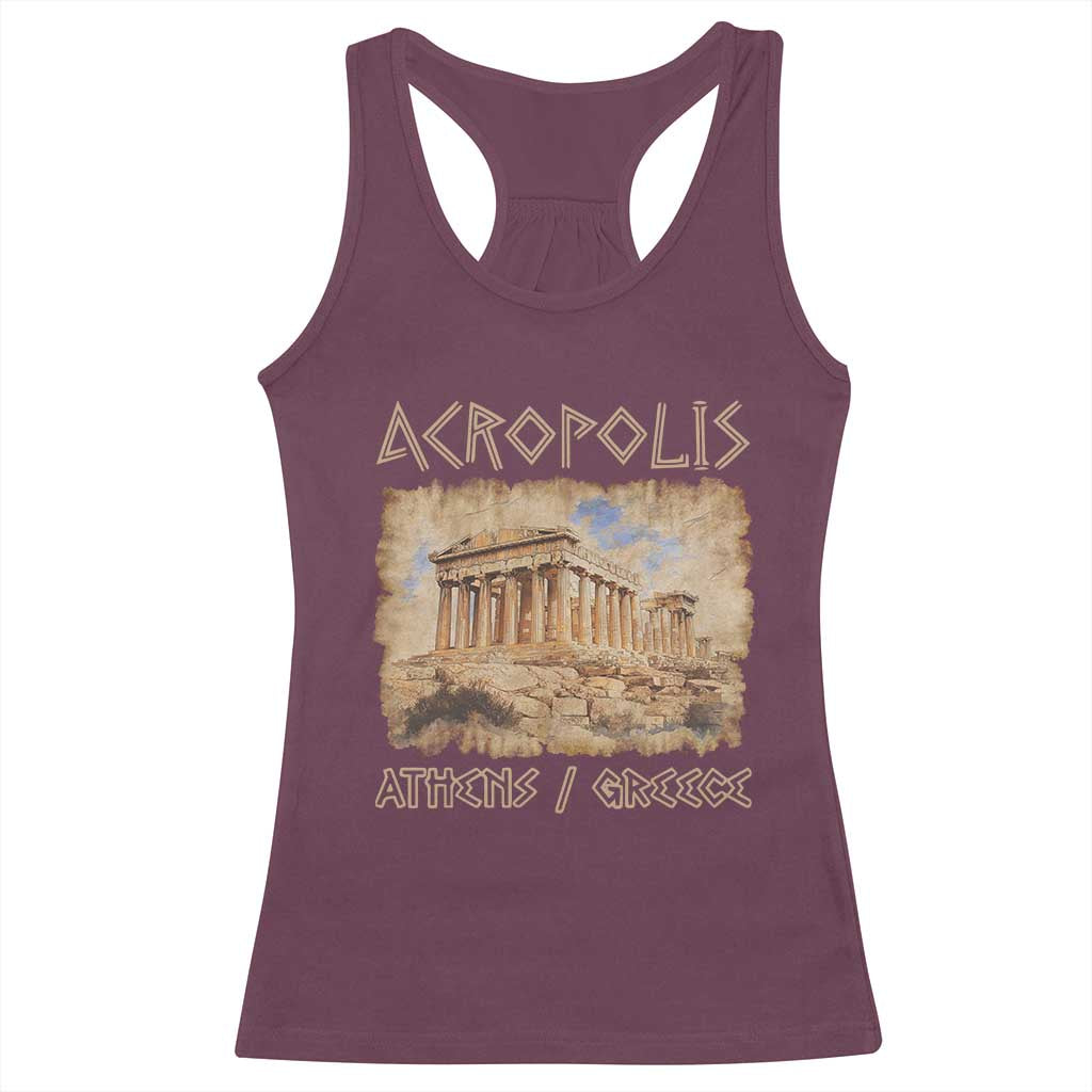 Acropolis Athens Greece Souvenir Greek Parthenon Racerback Tank Top TS09 Maroon Print Your Wear