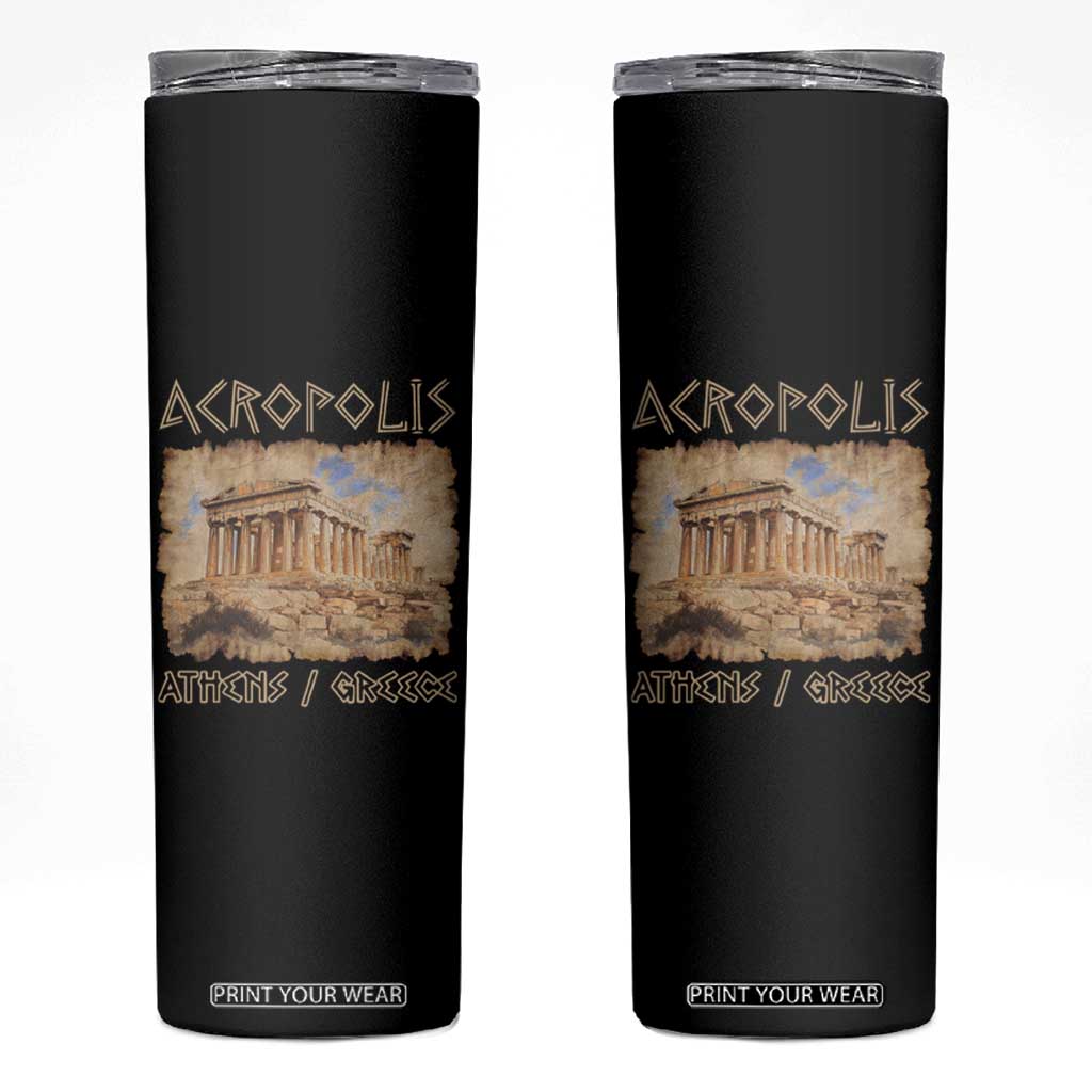 Acropolis Athens Greece Souvenir Greek Parthenon Skinny Tumbler TS09 Black Print Your Wear