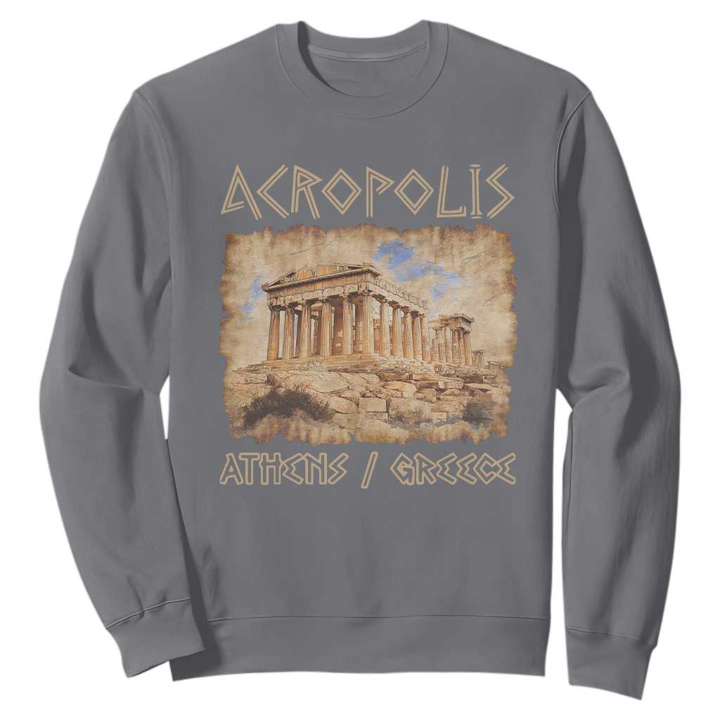 Acropolis Athens Greece Souvenir Greek Parthenon Sweatshirt TS09 Charcoal Print Your Wear