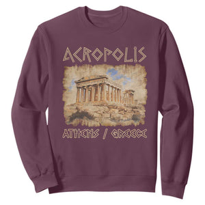 Acropolis Athens Greece Souvenir Greek Parthenon Sweatshirt TS09 Maroon Print Your Wear