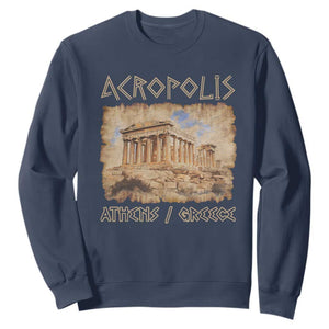 Acropolis Athens Greece Souvenir Greek Parthenon Sweatshirt TS09 Navy Print Your Wear