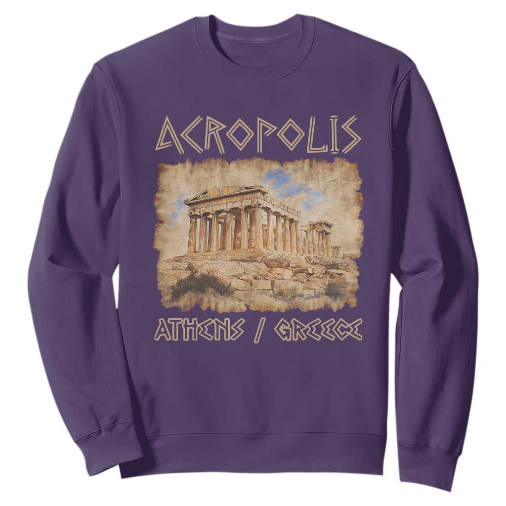Acropolis Athens Greece Souvenir Greek Parthenon Sweatshirt TS09 Purple Print Your Wear