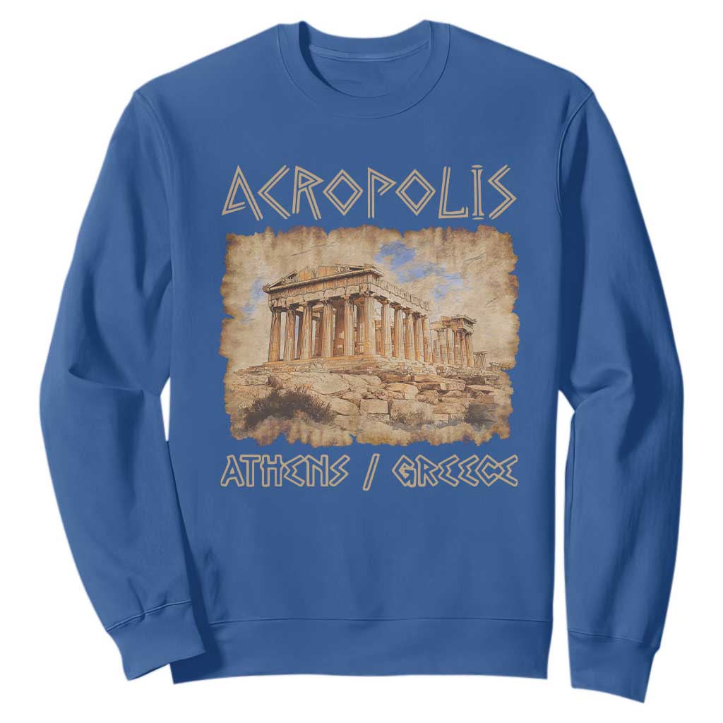 Acropolis Athens Greece Souvenir Greek Parthenon Sweatshirt TS09 Royal Blue Print Your Wear