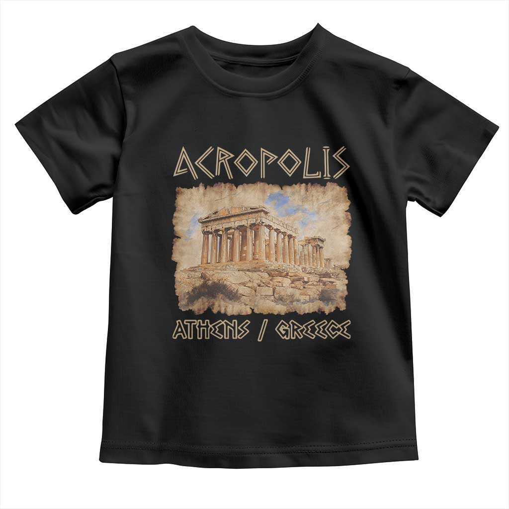 Acropolis Athens Greece Souvenir Greek Parthenon Toddler T Shirt TS09 Black Print Your Wear