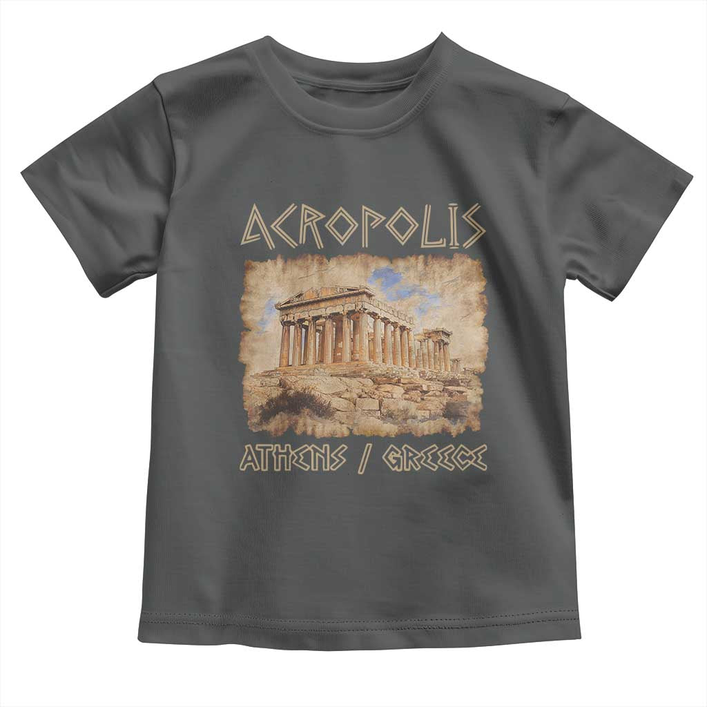 Acropolis Athens Greece Souvenir Greek Parthenon Toddler T Shirt TS09 Dark Heather Print Your Wear