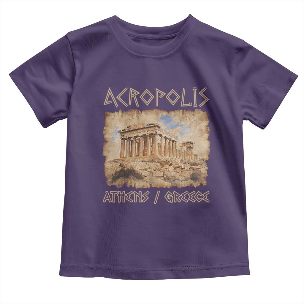 Acropolis Athens Greece Souvenir Greek Parthenon Toddler T Shirt TS09 Purple Print Your Wear