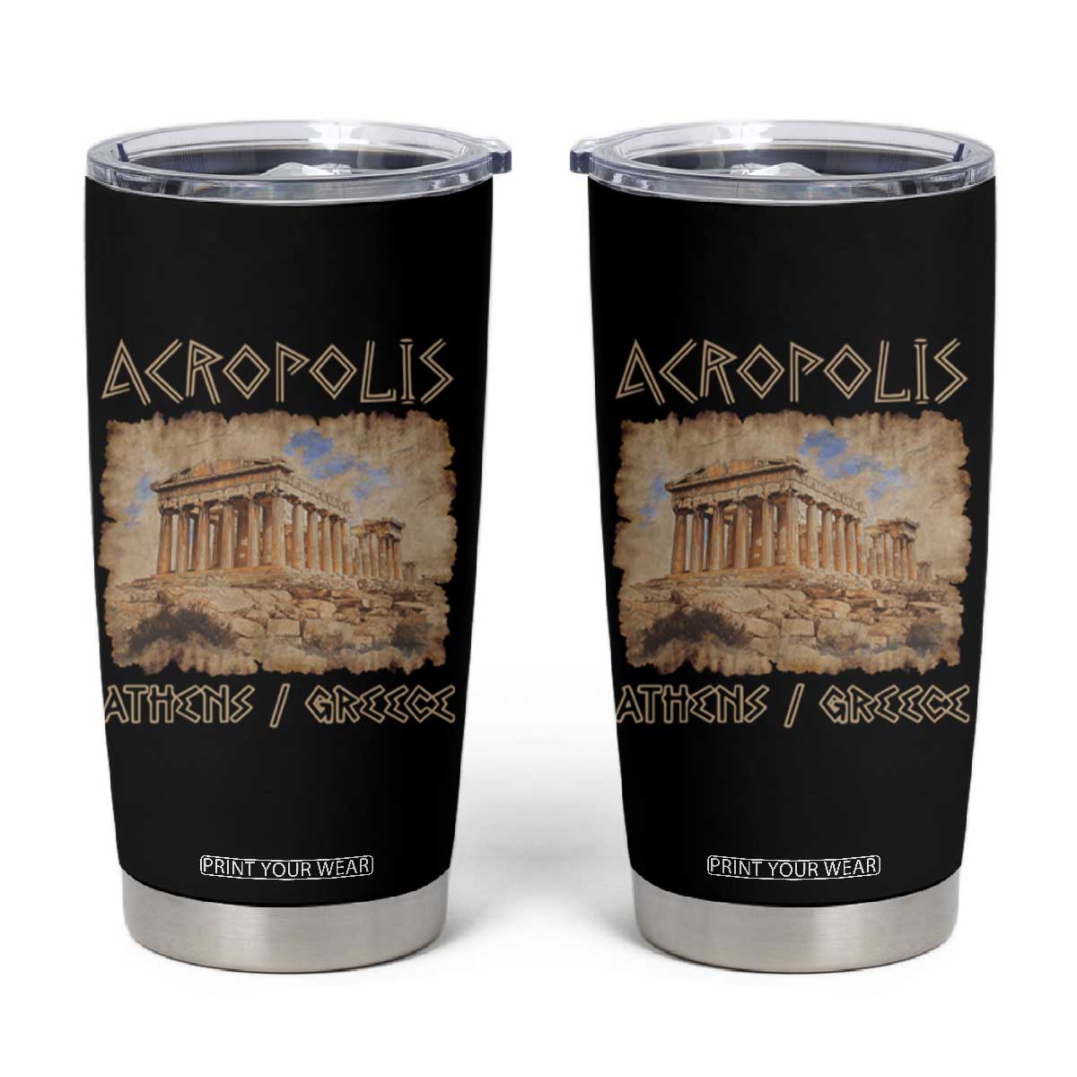 Acropolis Athens Greece Souvenir Greek Parthenon Tumbler Cup TS09 Black Print Your Wear