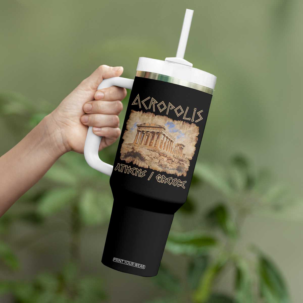 Acropolis Athens Greece Souvenir Greek Parthenon Tumbler With Handle TS09 Print Your Wear