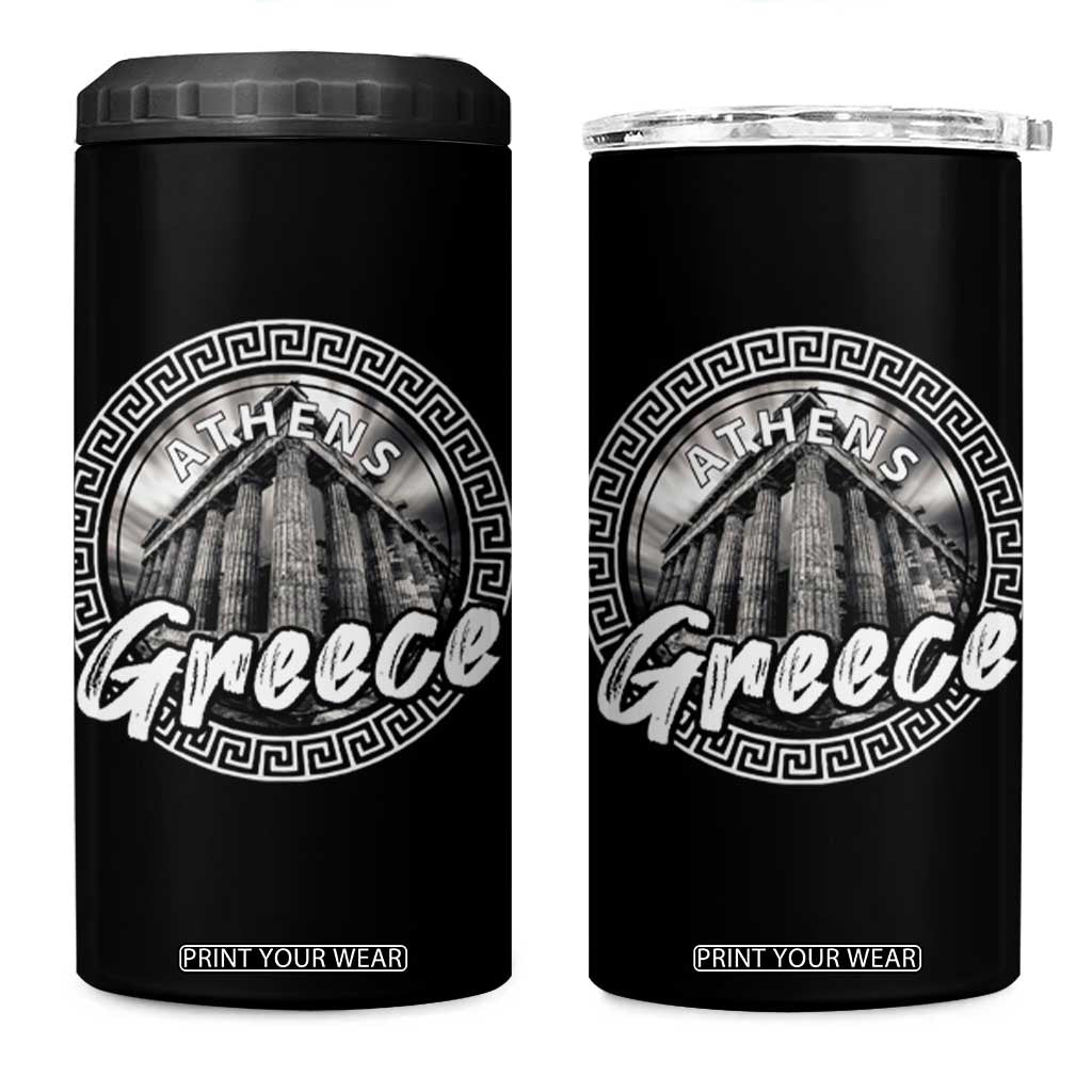 Greece Athens Parthenon Acropolis 4 in 1 Can Cooler Tumbler TS09 One Size: 16 oz Black Print Your Wear