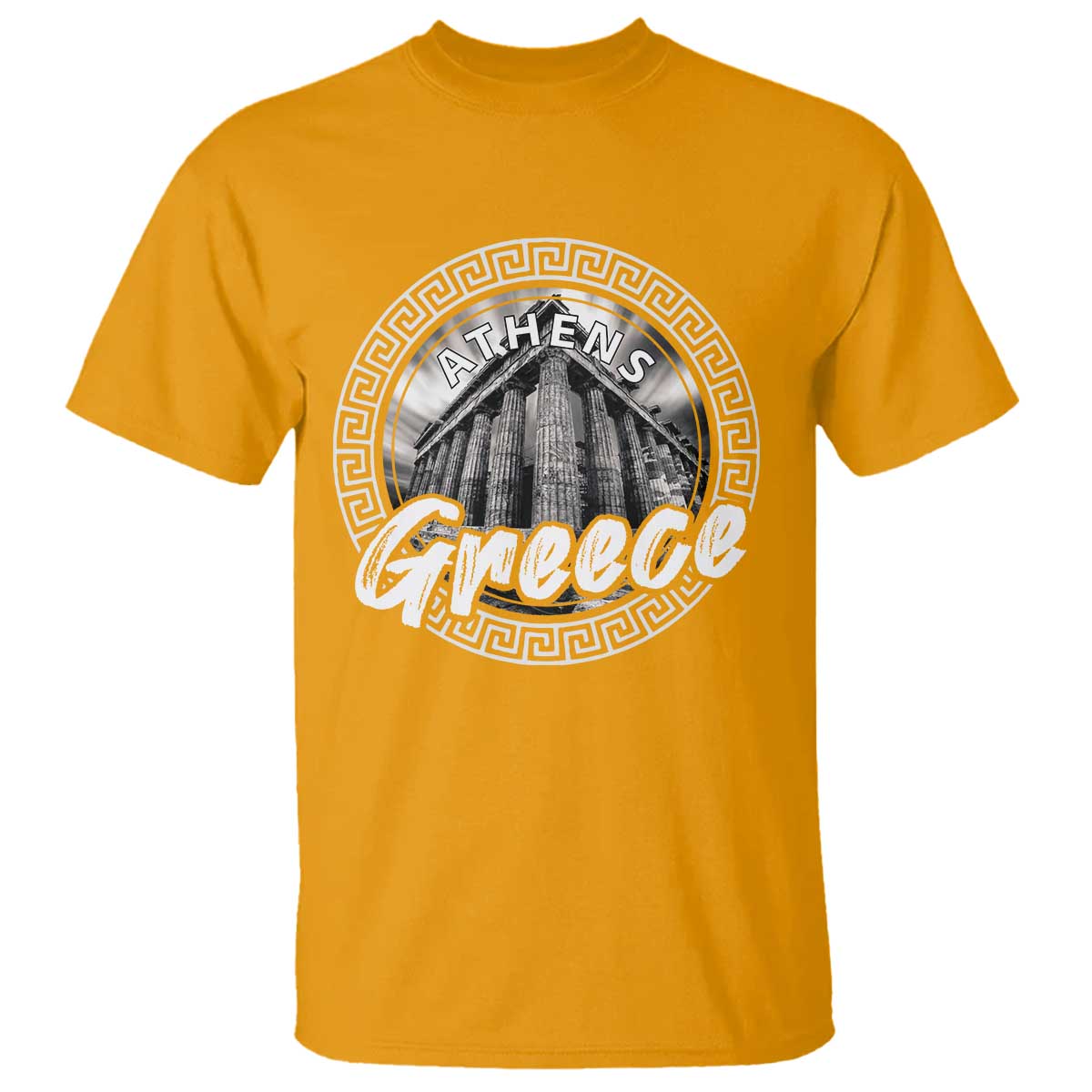 Greece Athens Parthenon Acropolis T Shirt TS09 Gold Print Your Wear