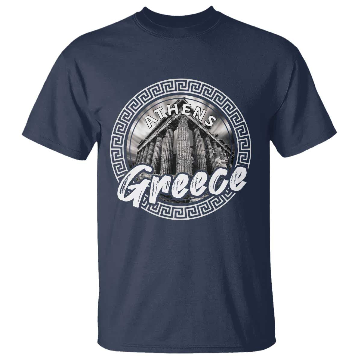 Greece Athens Parthenon Acropolis T Shirt TS09 Navy Print Your Wear