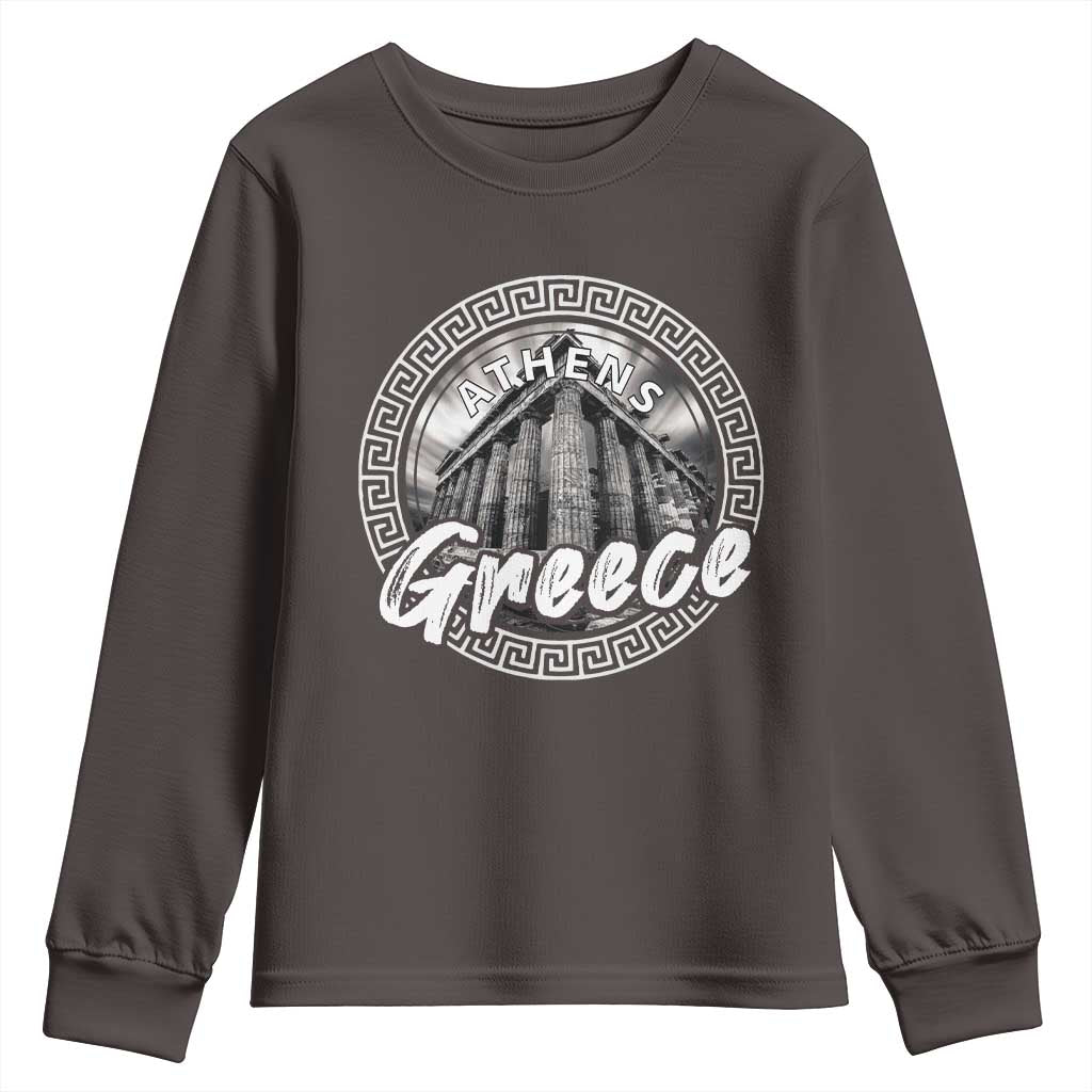 Greece Athens Parthenon Acropolis Youth Sweatshirt TS09 Dark Chocolate Print Your Wear