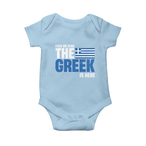 Proud Greece Baby Onesie Have No Fear The Greek Is Here TS09 Light Blue Print Your Wear